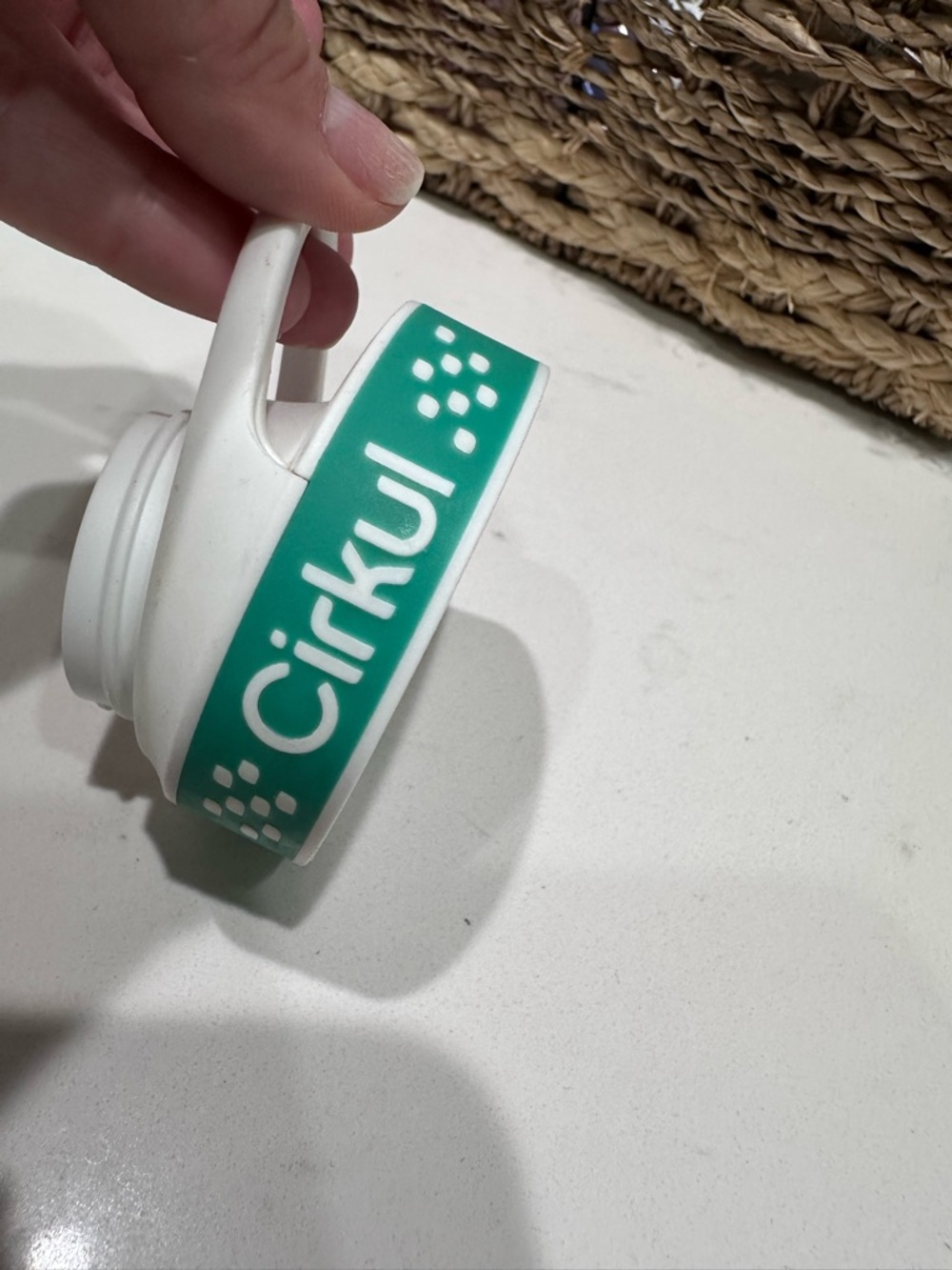 Cirkuïl White and Teal Drinkware Lid